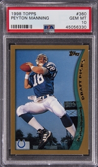 1998 Topps #360 Peyton Manning Rookie Card - PSA GEM MT 10